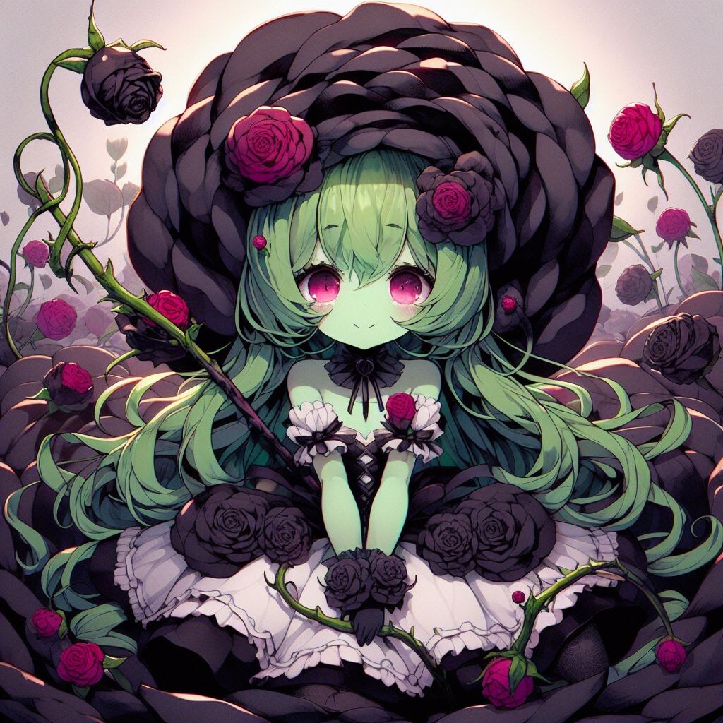 茨を持った黒薔薇アルラウネちゃん