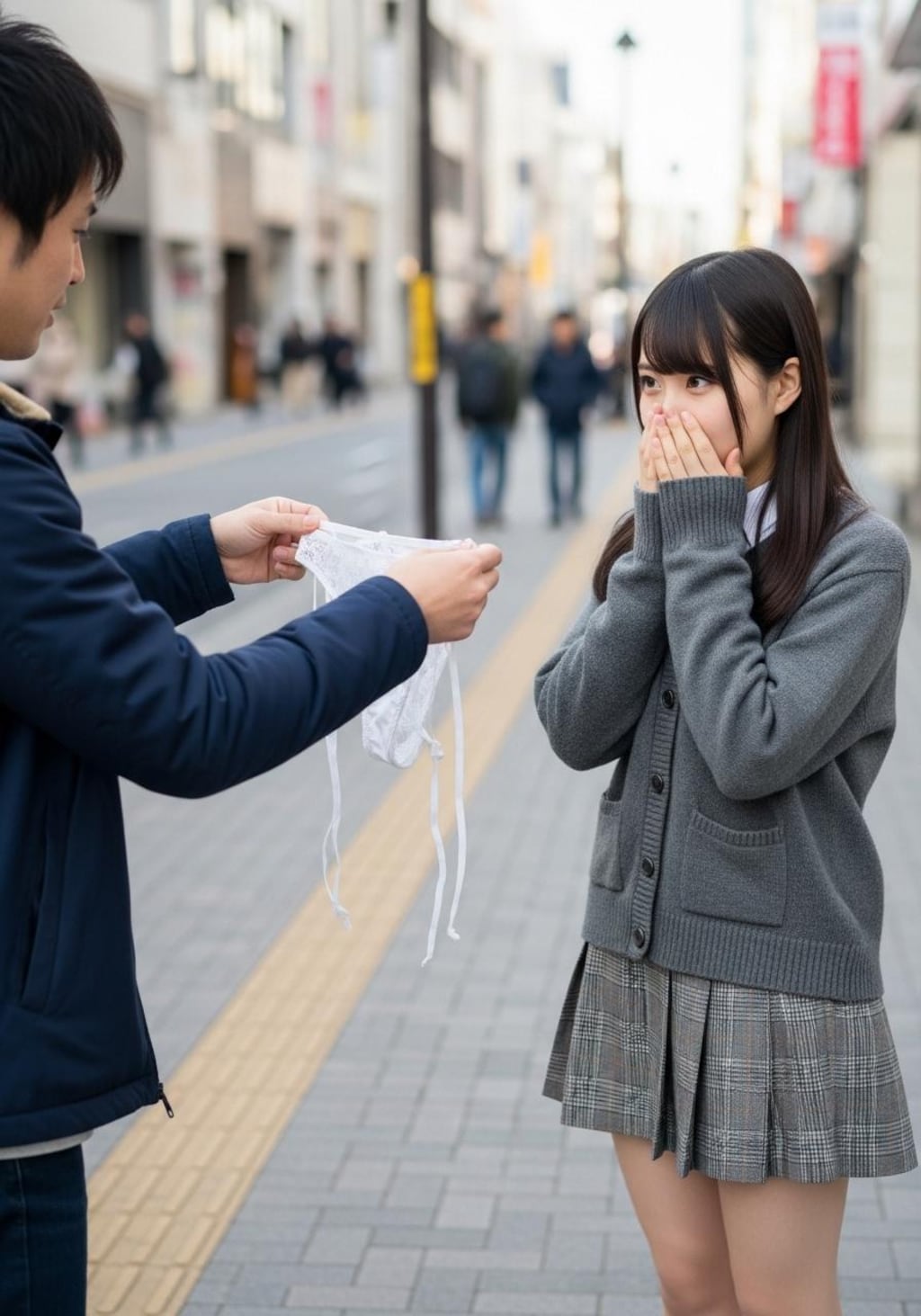 お嬢さん、何か落ちましたよ！