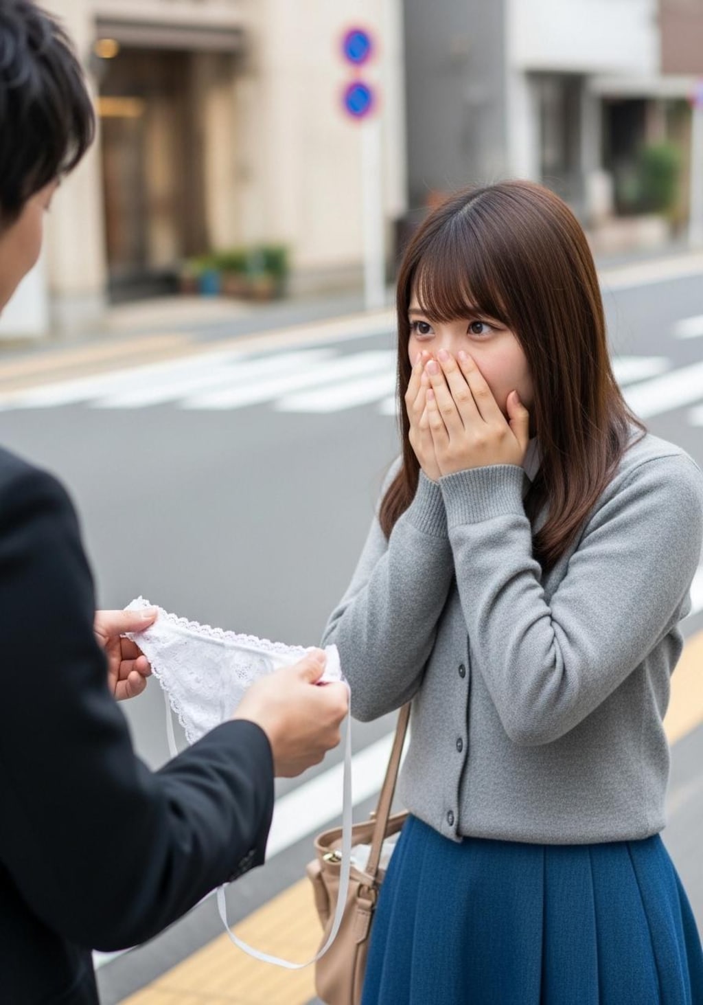 お嬢さん、何か落ちましたよ！