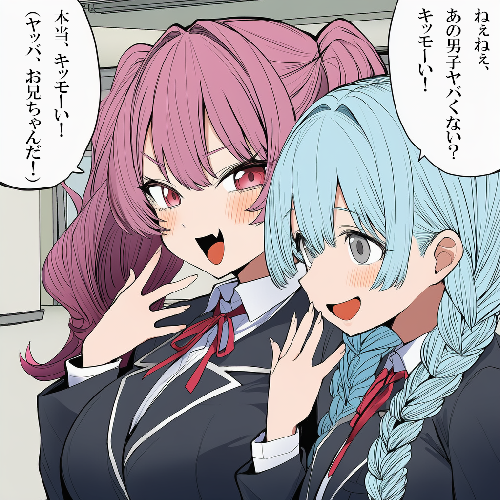 【セリフ入れました】２人のギャル | の人気AIイラスト・グラビア