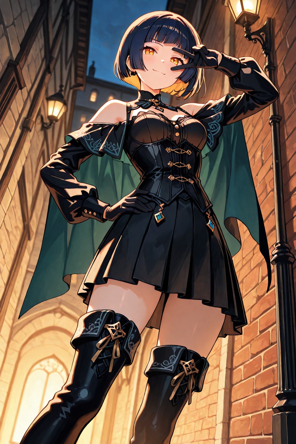 黒髪怪盗少女
