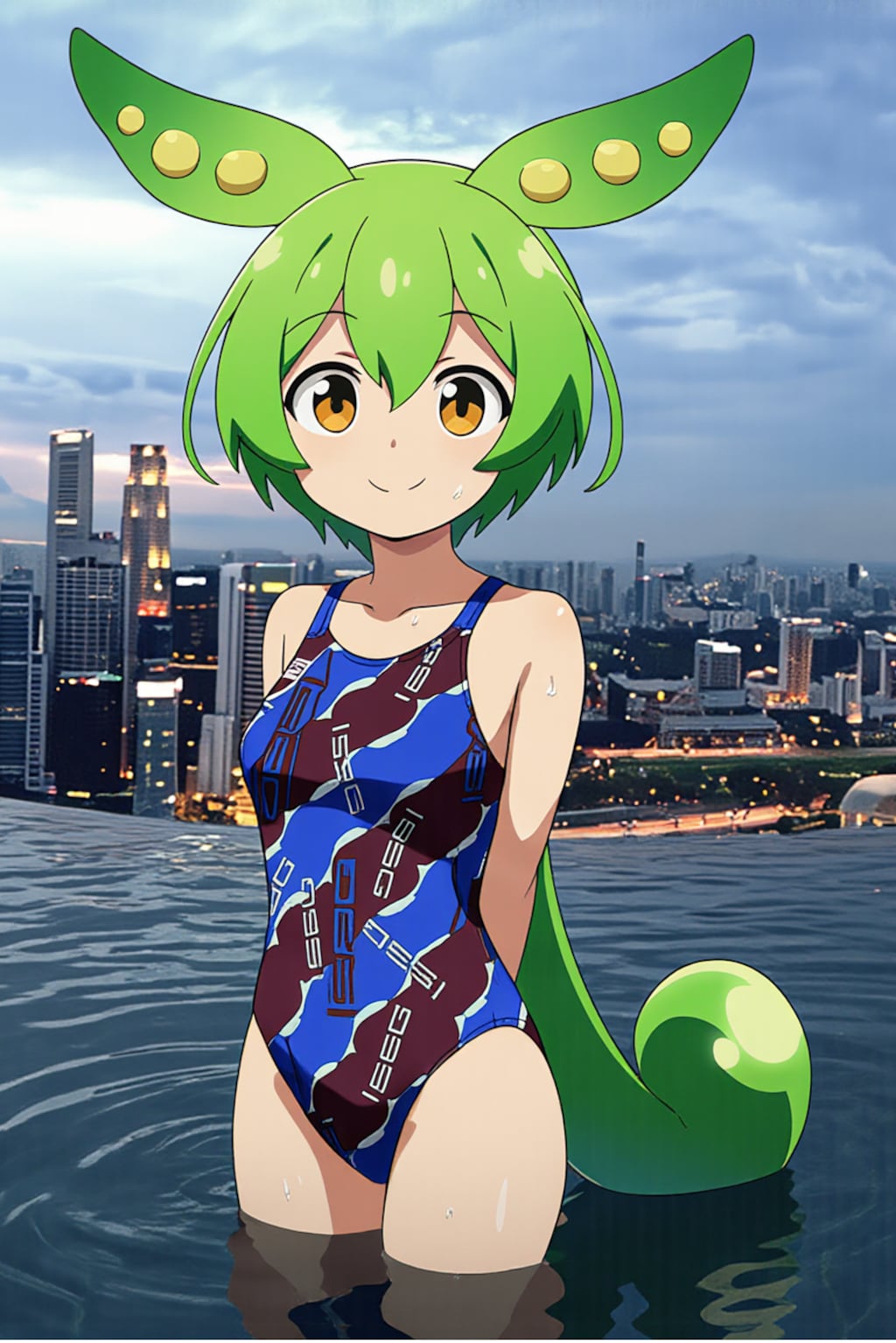 ずんだもんの競泳水着姿　第2弾