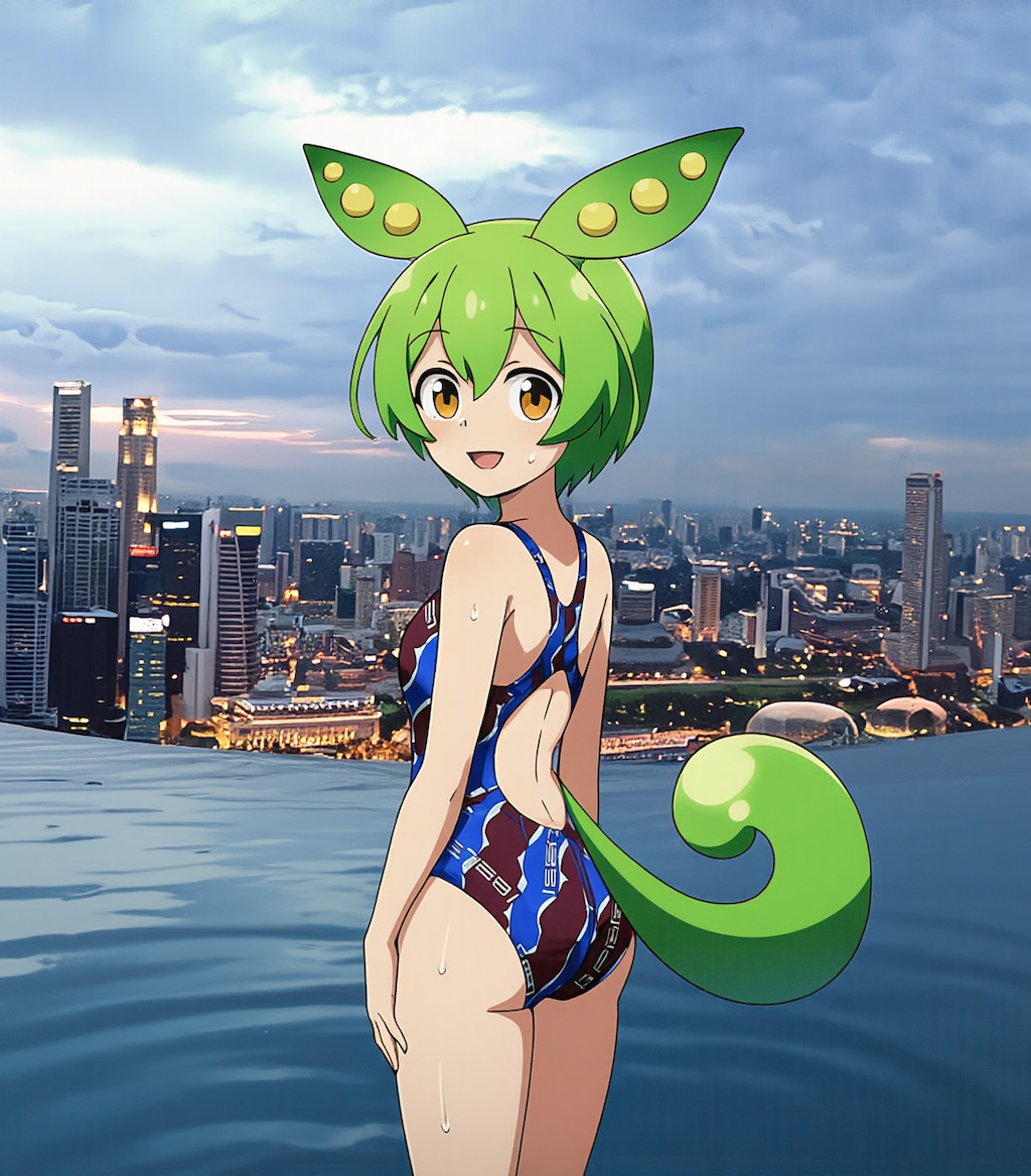 ずんだもんの競泳水着姿　第2弾