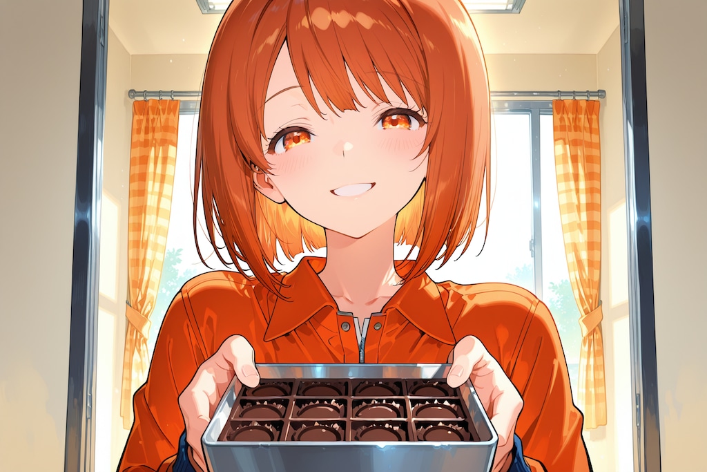 店員がチョコレートをくれる