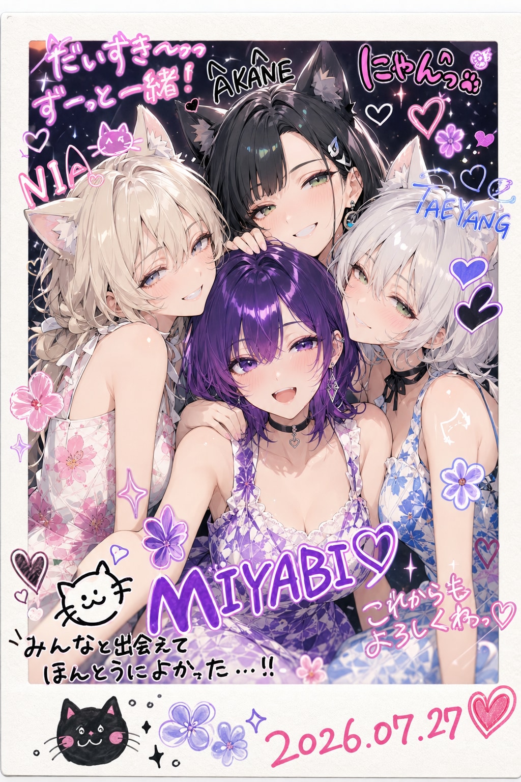 霊崎みやびさんとうちの子たちでチェキ撮りました！