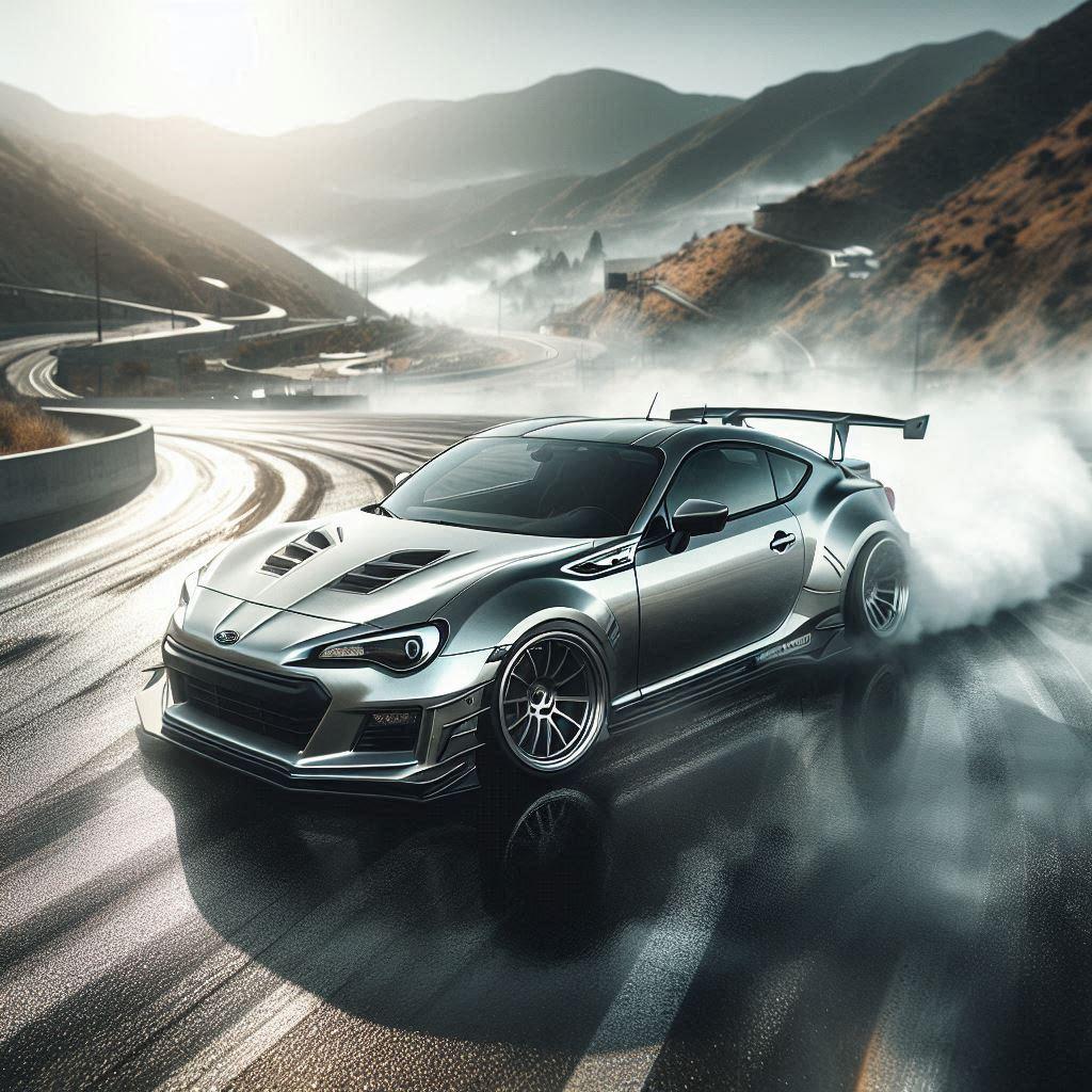 シルバーメタリックのスバルBRZのドリ車 | の人気AIイラスト・グラビア