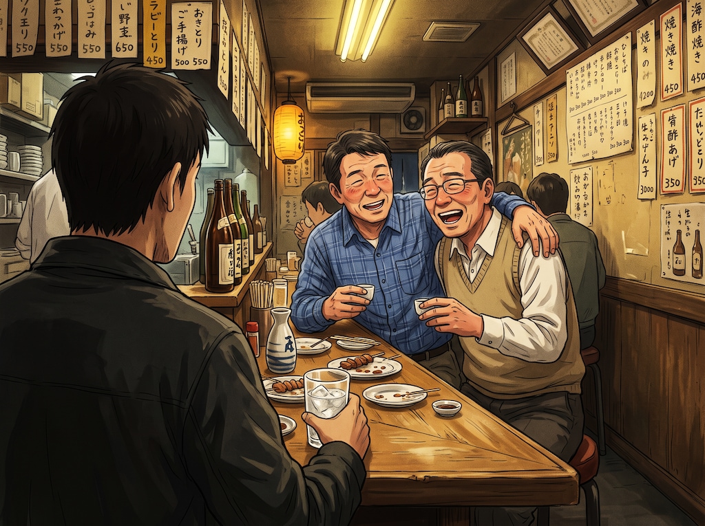 居酒屋で