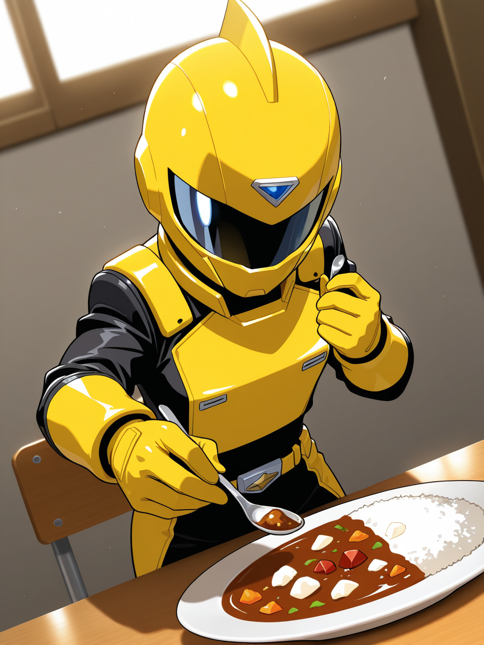 カレーを食べる戦隊ヒーロー