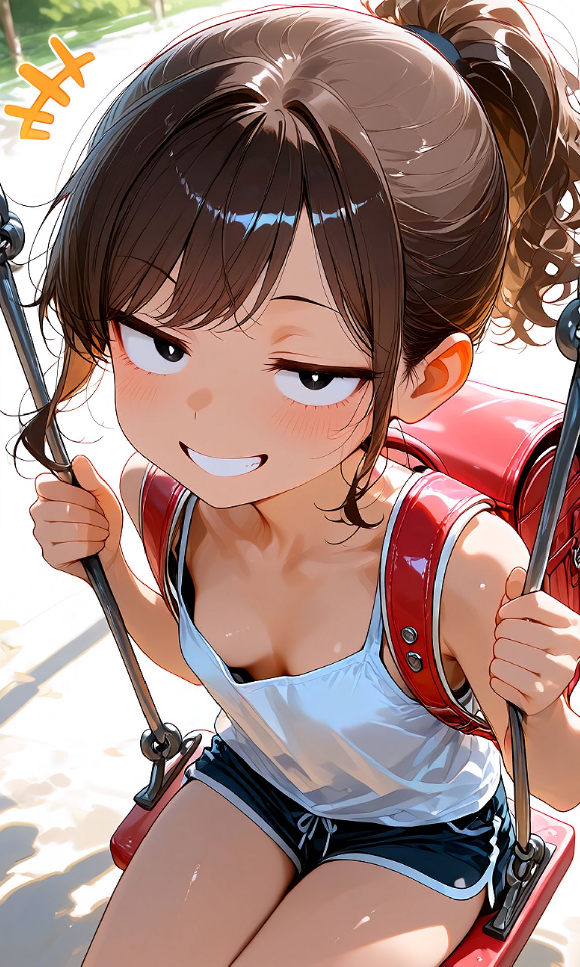 三白眼ちゃん、ブランコ