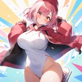 ピンク髪ショートのアイススケート 2枚目
