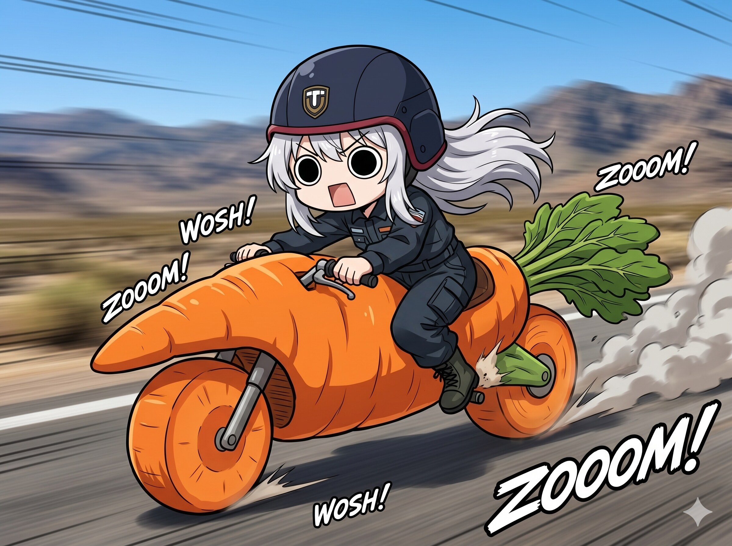 人参オートバイで走り出してしまいよったえらいこっちゃ嬢 | の人気AIイラスト・グラビア