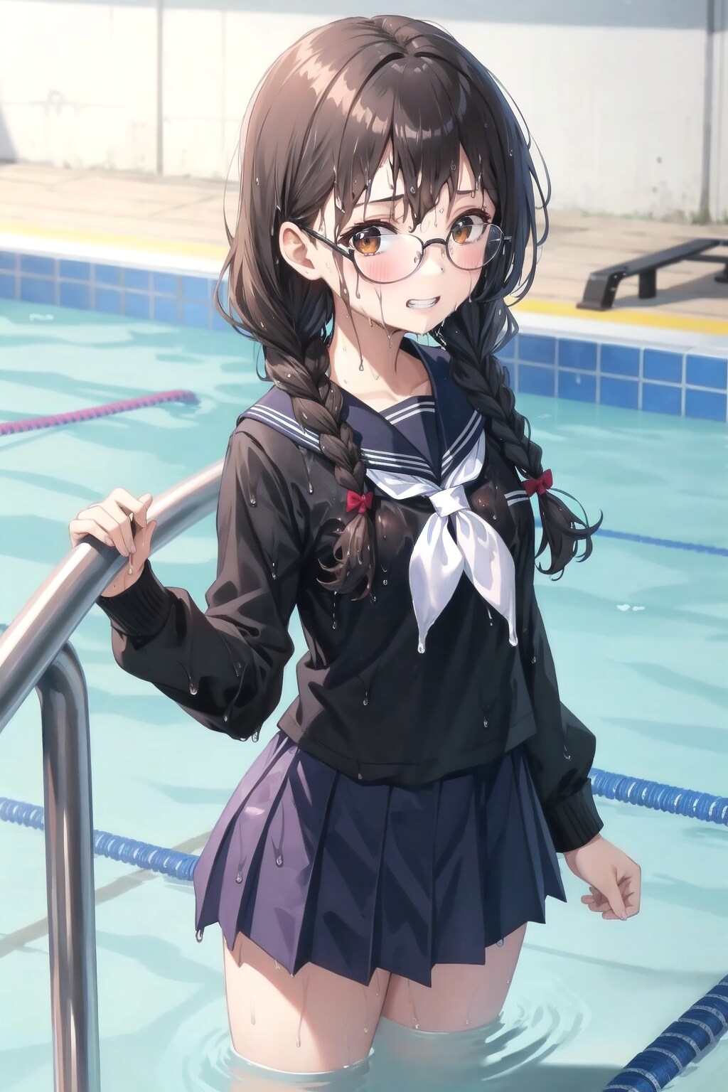 さきちゃんをしても服を着たまま泳ぐのはとてもきつい