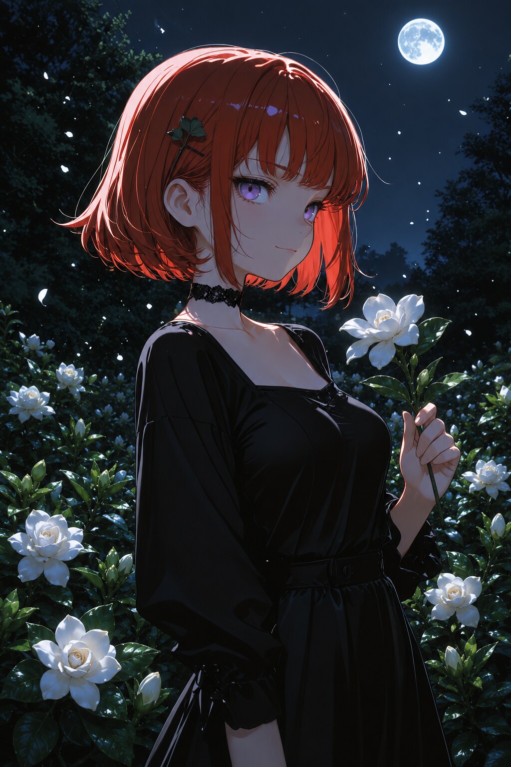 月下のクチナシ