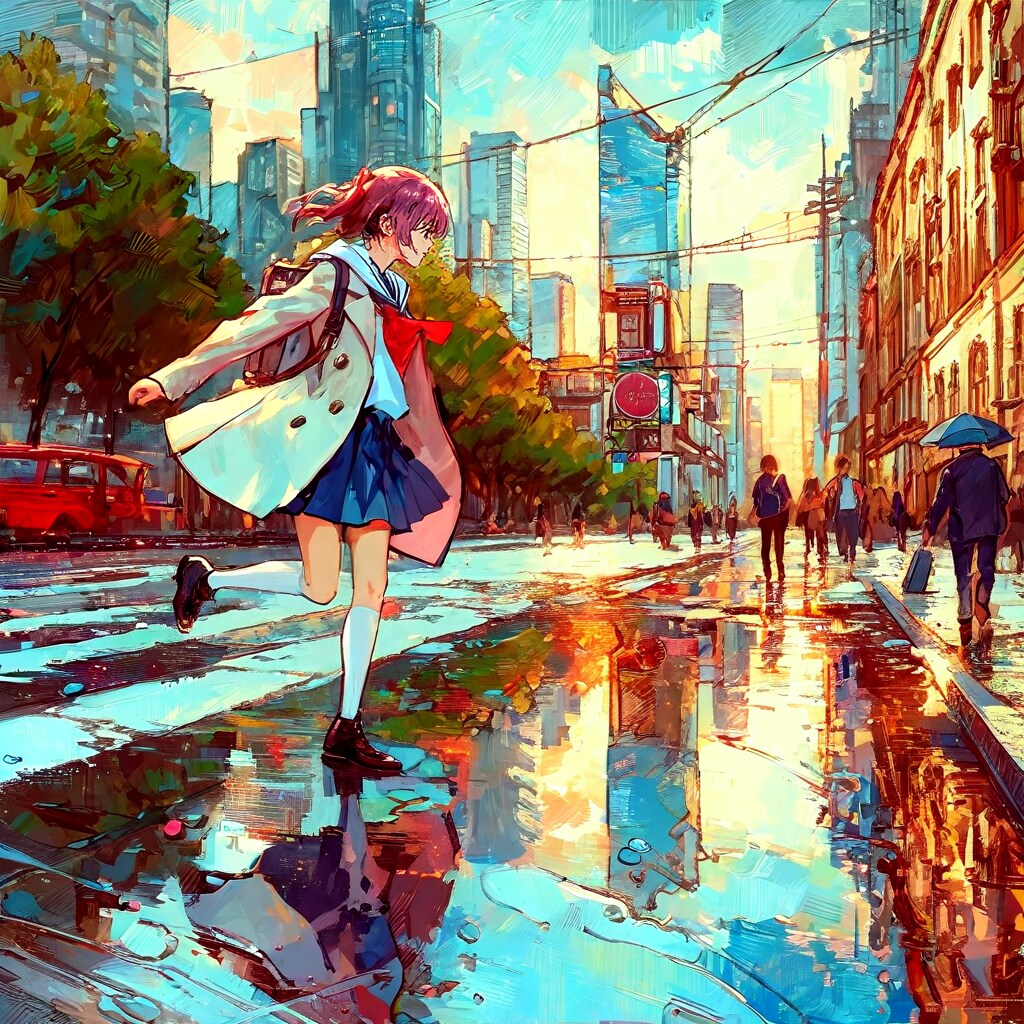 街と水たまり、少女185