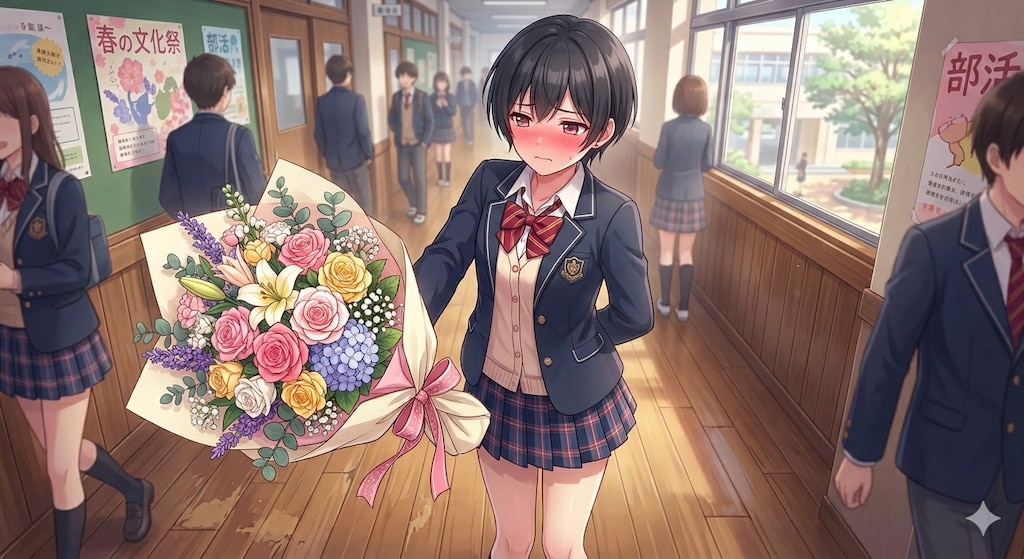 花束とボーイッシュ