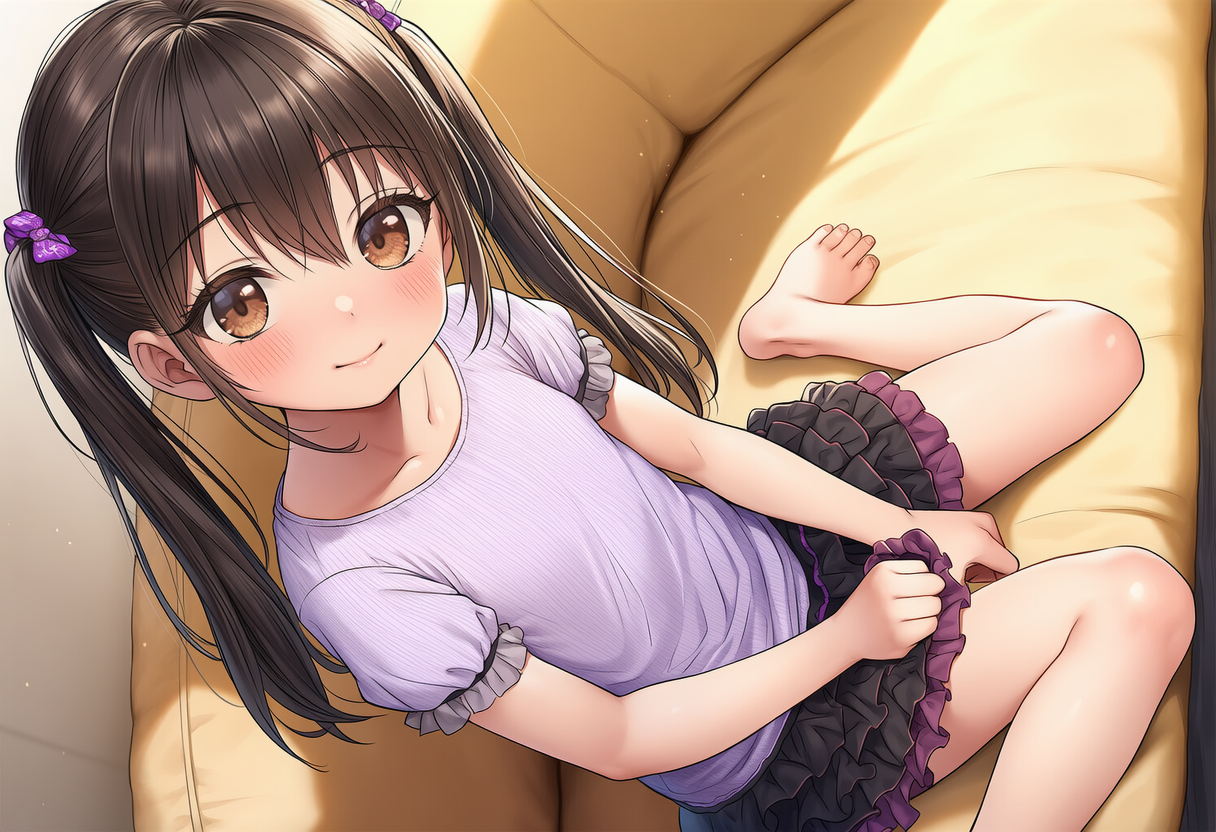 紫のツインテール