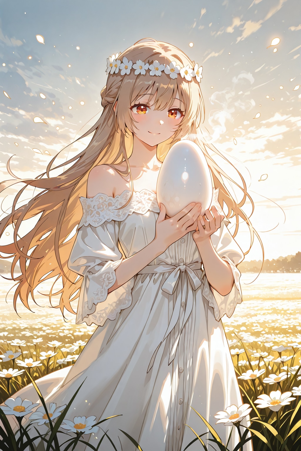 白い卵を持つ女の子 | の人気AIイラスト・グラビア