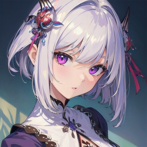 （２）銀髪ボブちゃんアップ