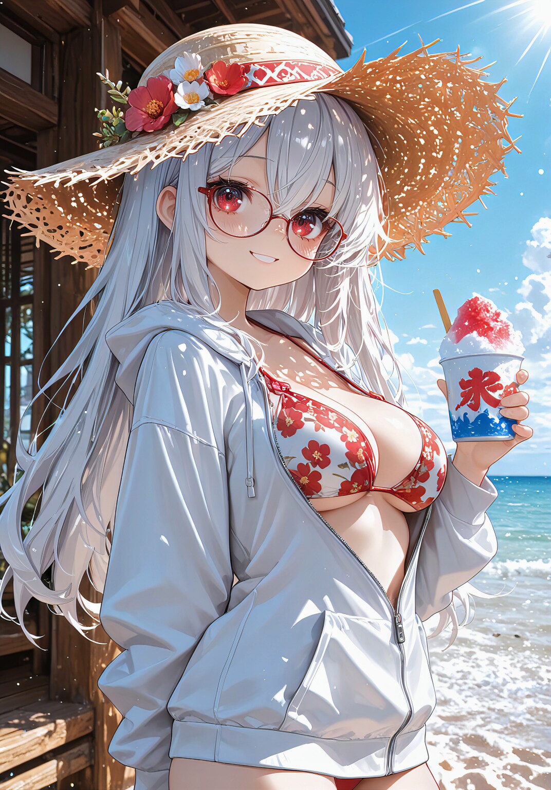 夏空とかき氷と、リリアの微笑み
