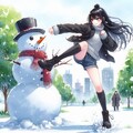 VS雪だるま 2枚目