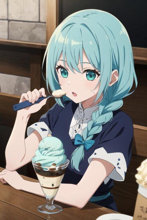 ミントパフェを美味しく | の人気AIイラスト・グラビア