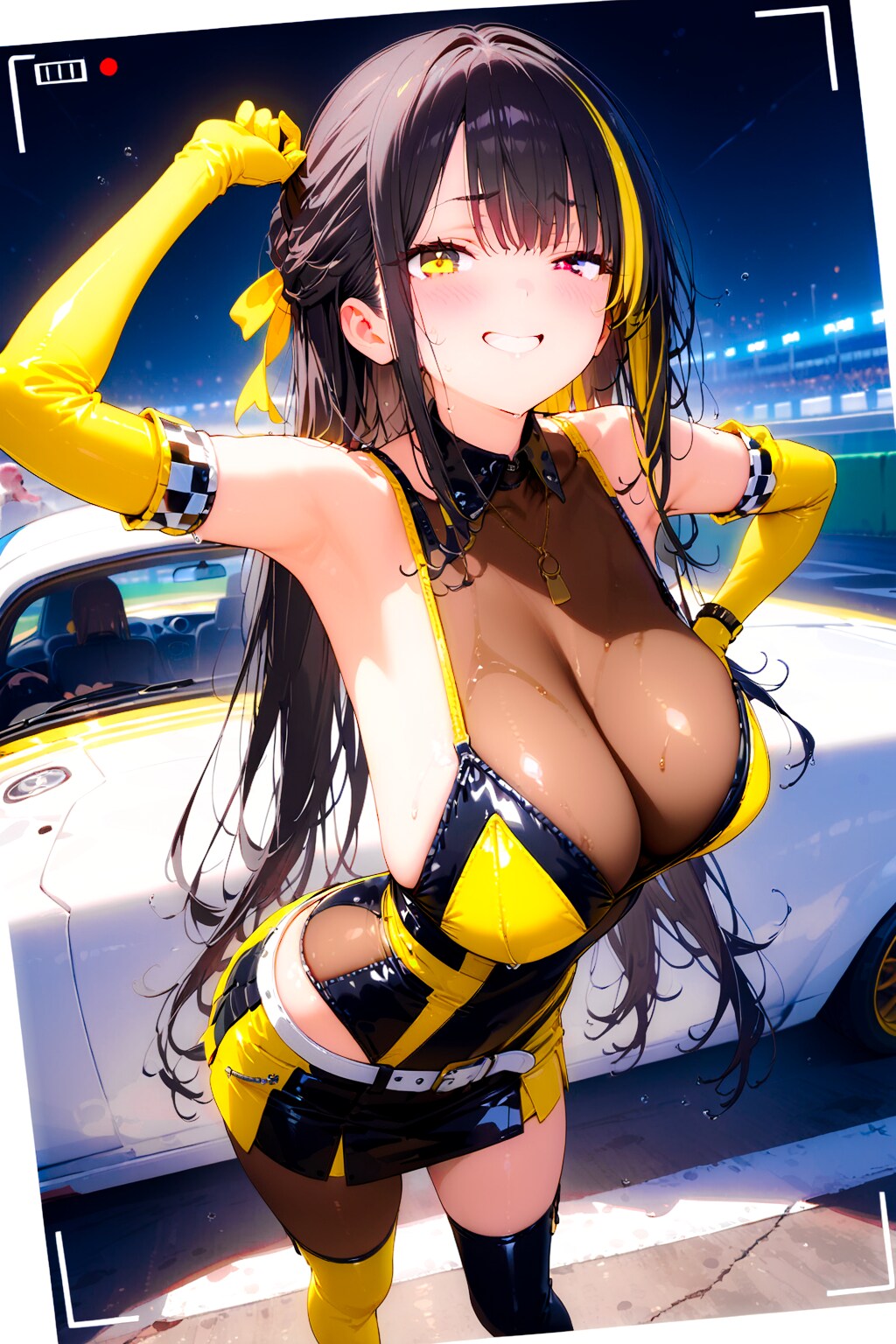 元地味子？の黒髪ギャルのレースクィーンちゃん！