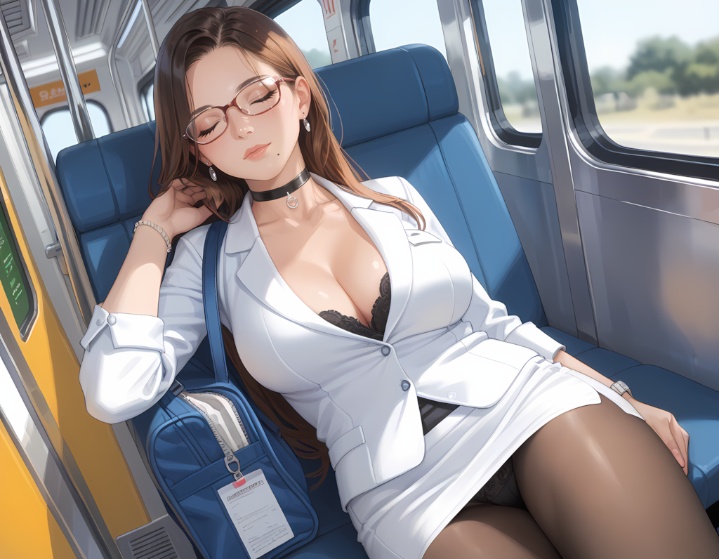 仕事で疲れたOLさん