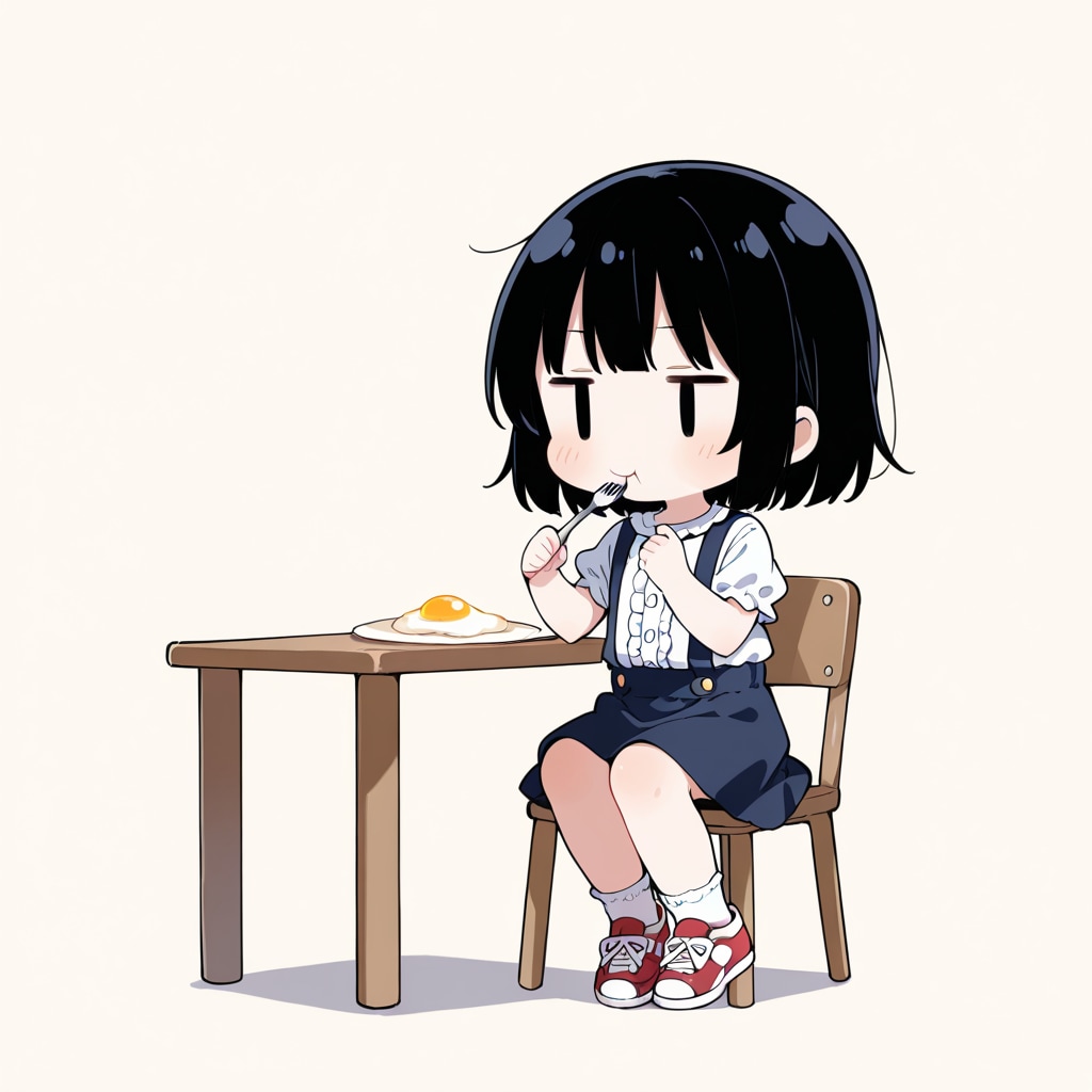 目玉焼きを食べる