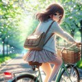 自転車と女の子 2枚目