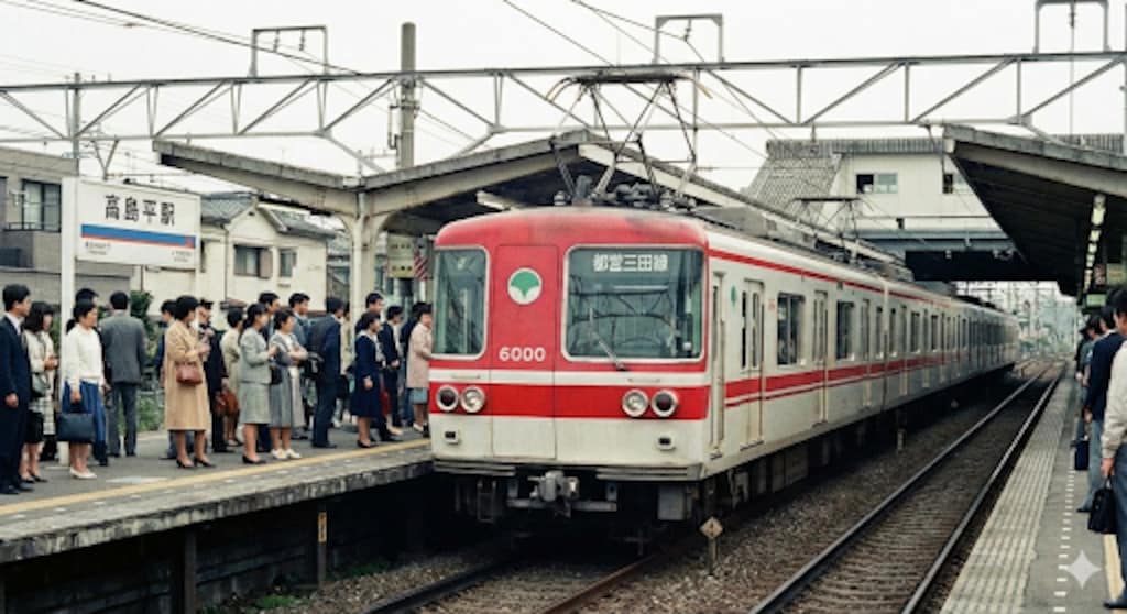 高島平駅に停まる都営三田線6000形