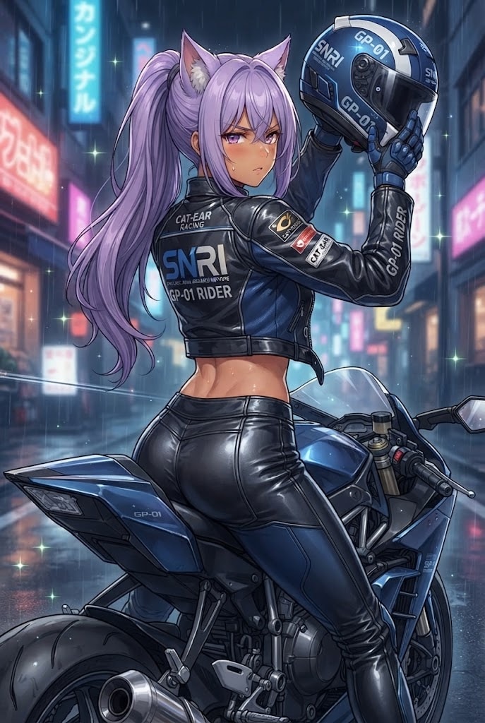 ちょっと心配そうなライダースーツのシス | の人気AIイラスト・グラビア
