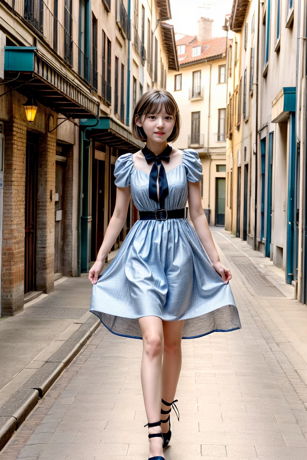 グラビア（私服）青のワンピース