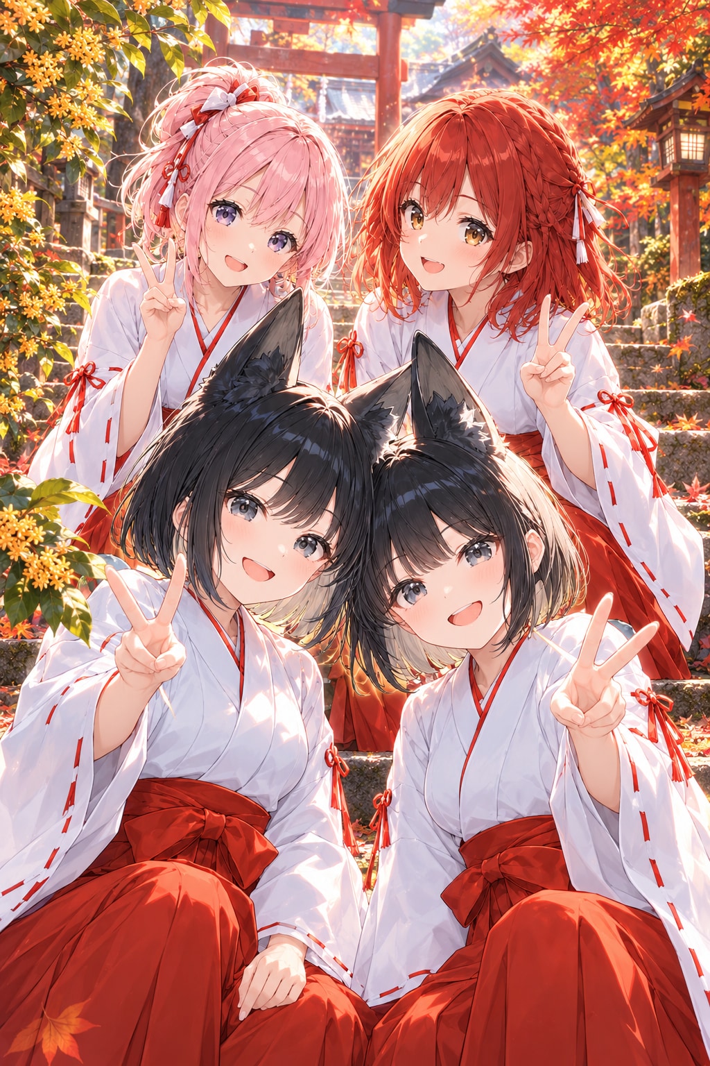 一葉＆双葉ちゃんとはっぴーピース✌️ | の人気AIイラスト・グラビア