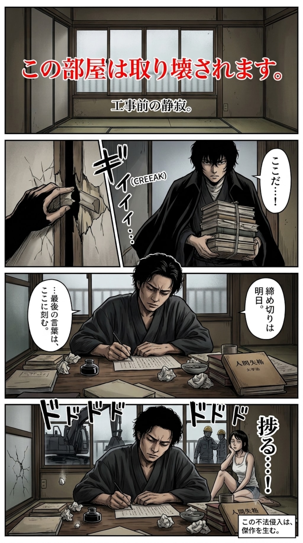 太宰治、不法侵入4コマ漫画😂
