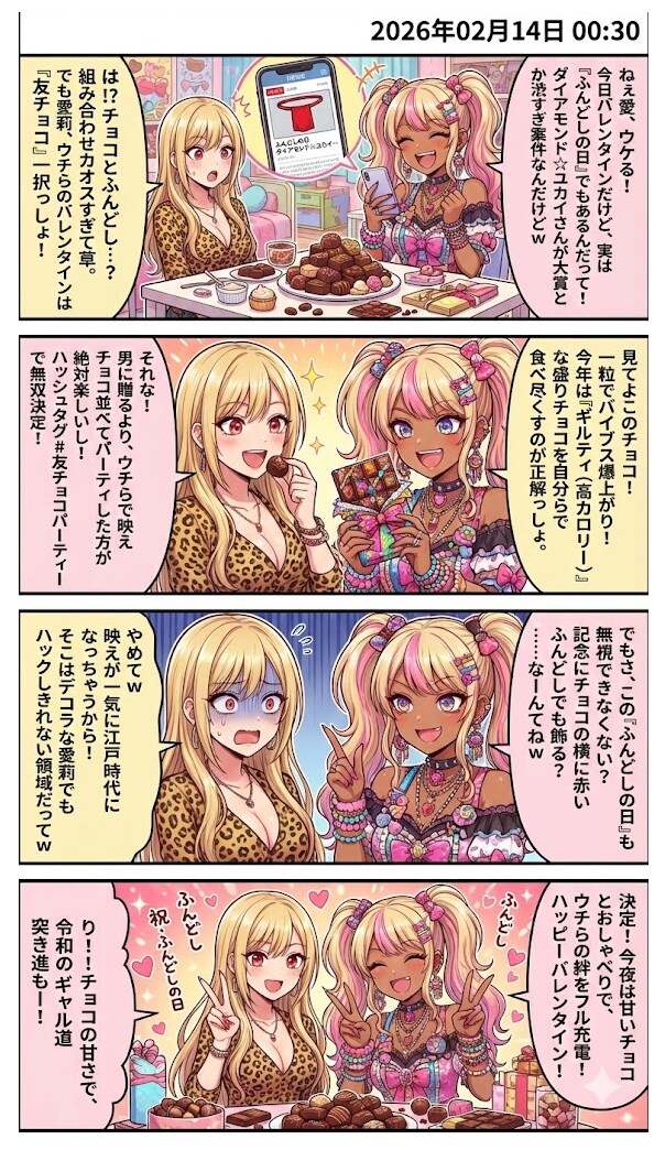 『バレンタインデー』＆『ふんどしの日』　毎日漫画0時