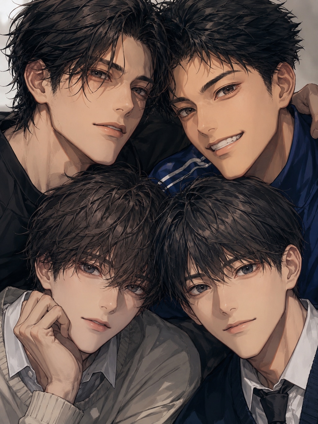 4人組の男性　2枚