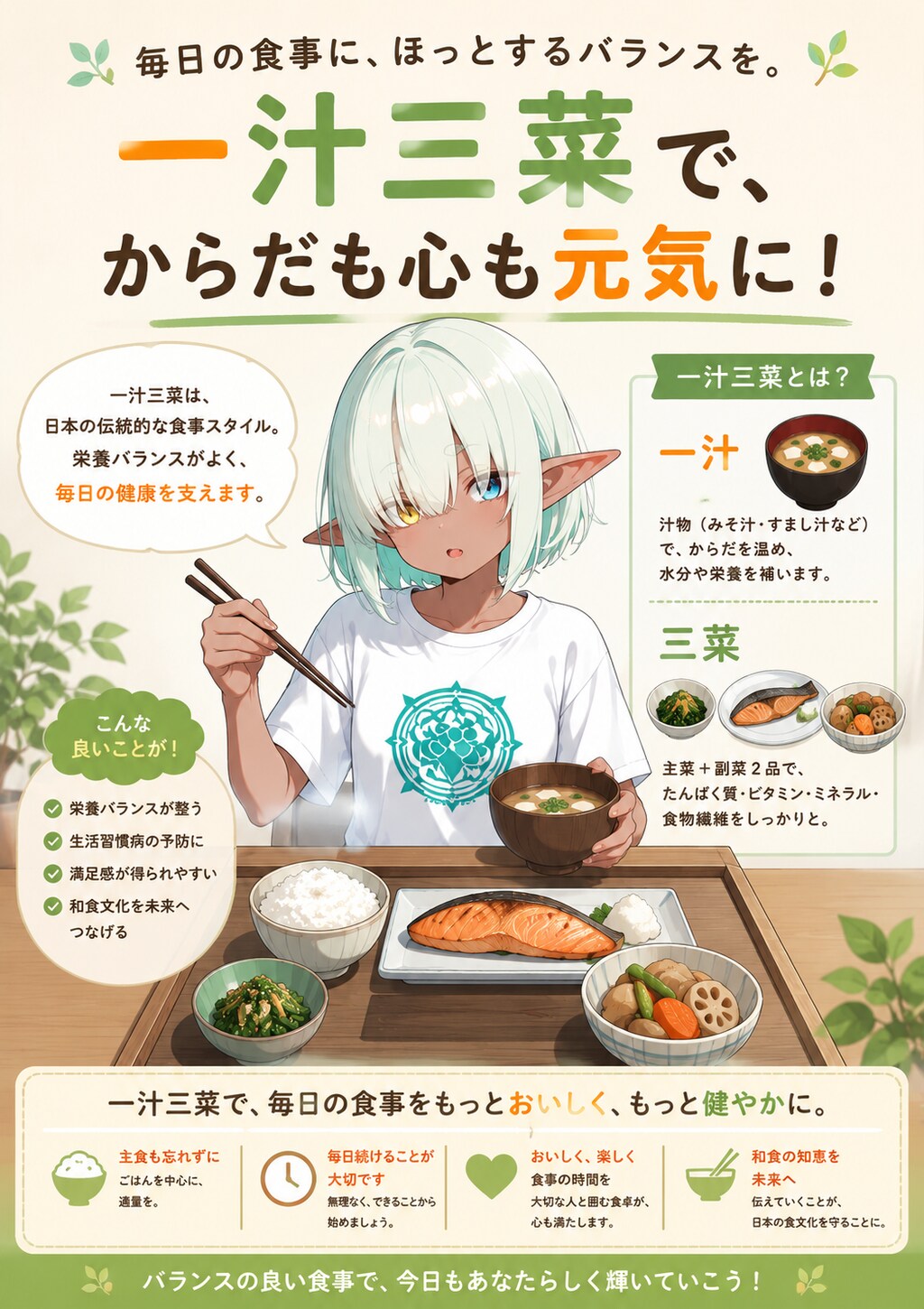 [今日は何の日 6/13] 一汁三菜の日