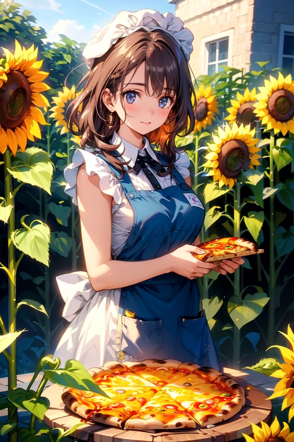 向日葵畑のカフェテラス