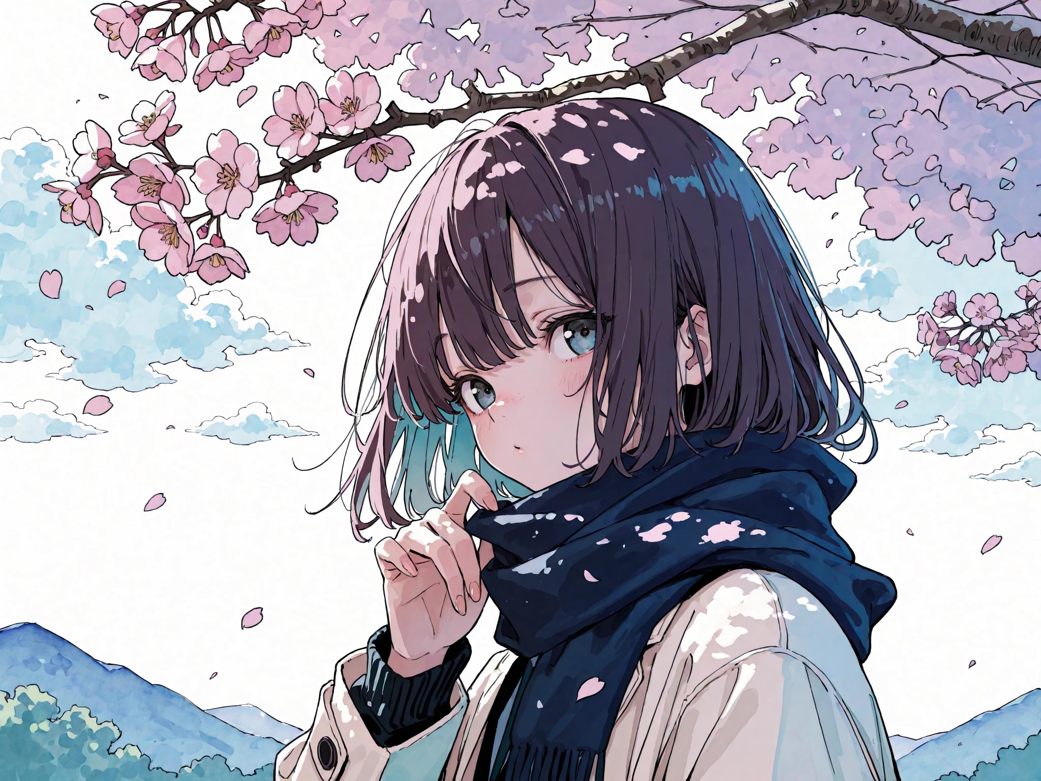 お花見、間に合ったね | の人気AIイラスト・グラビア