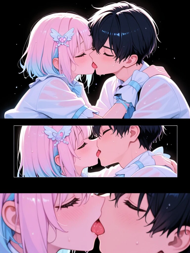 コマ割りフレンチキス