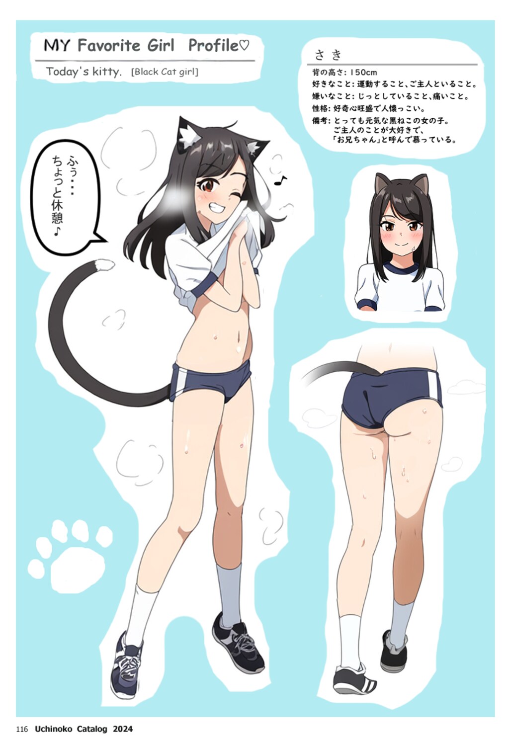 猫少女　設定画　AI出力＋編集　アニメ調　全年齢版