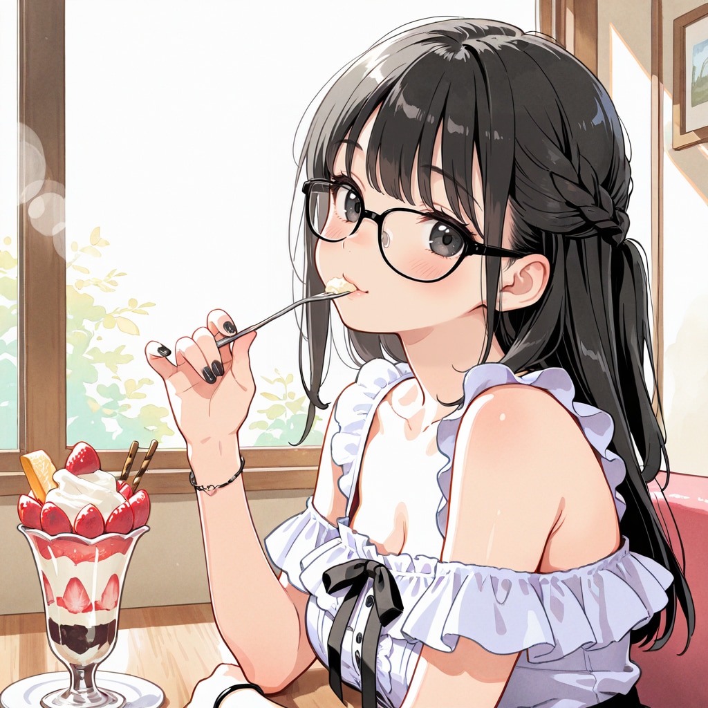 詩織ちゃん「パフェおいひ～」 | の人気AIイラスト・グラビア