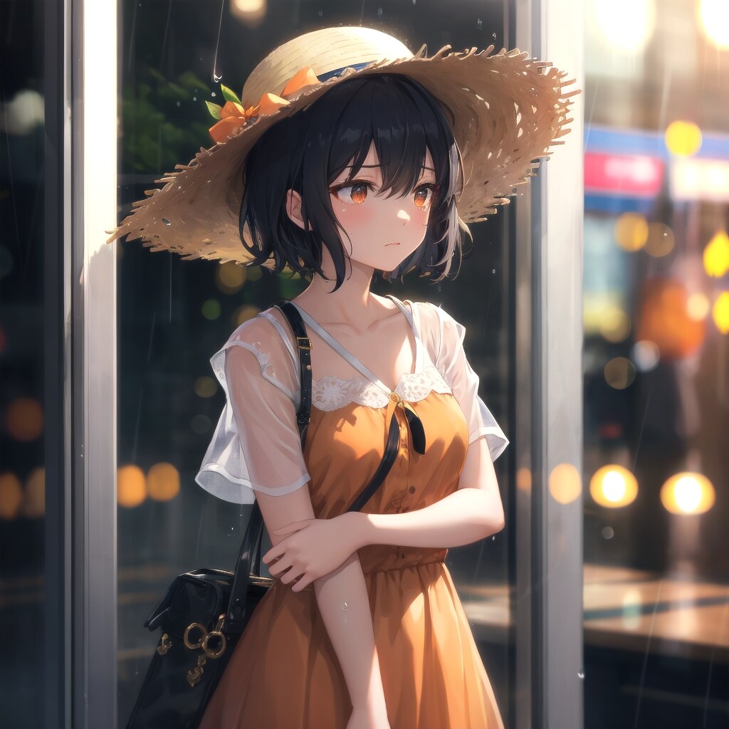 ふーか、雨の日のショーウィンドウ