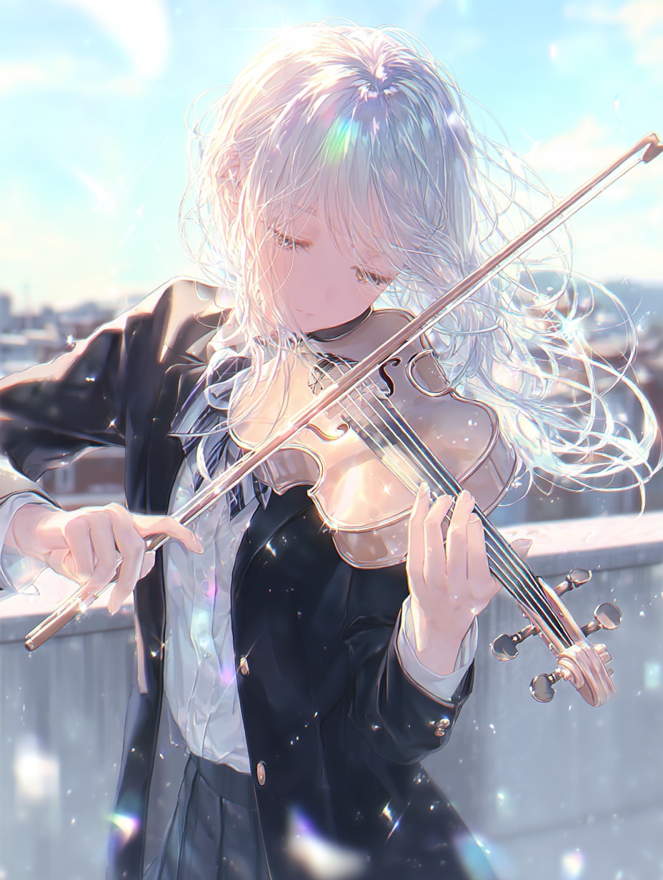屋上のバイオリン | の人気AIイラスト・グラビア