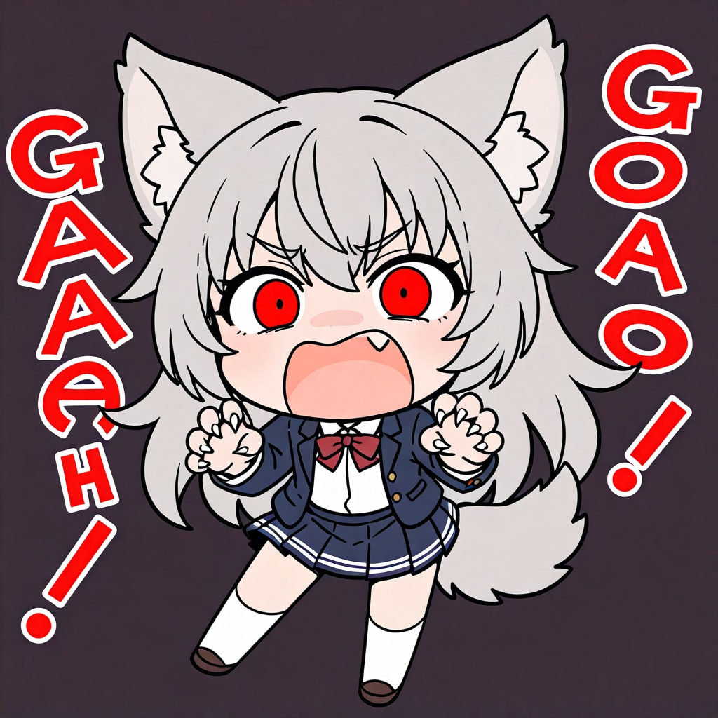 威嚇する人狼ちゃん