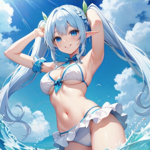 青と白