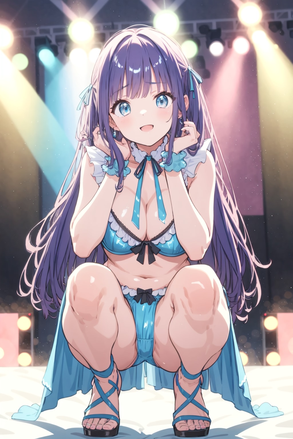 アイドルのサービスパンチラ