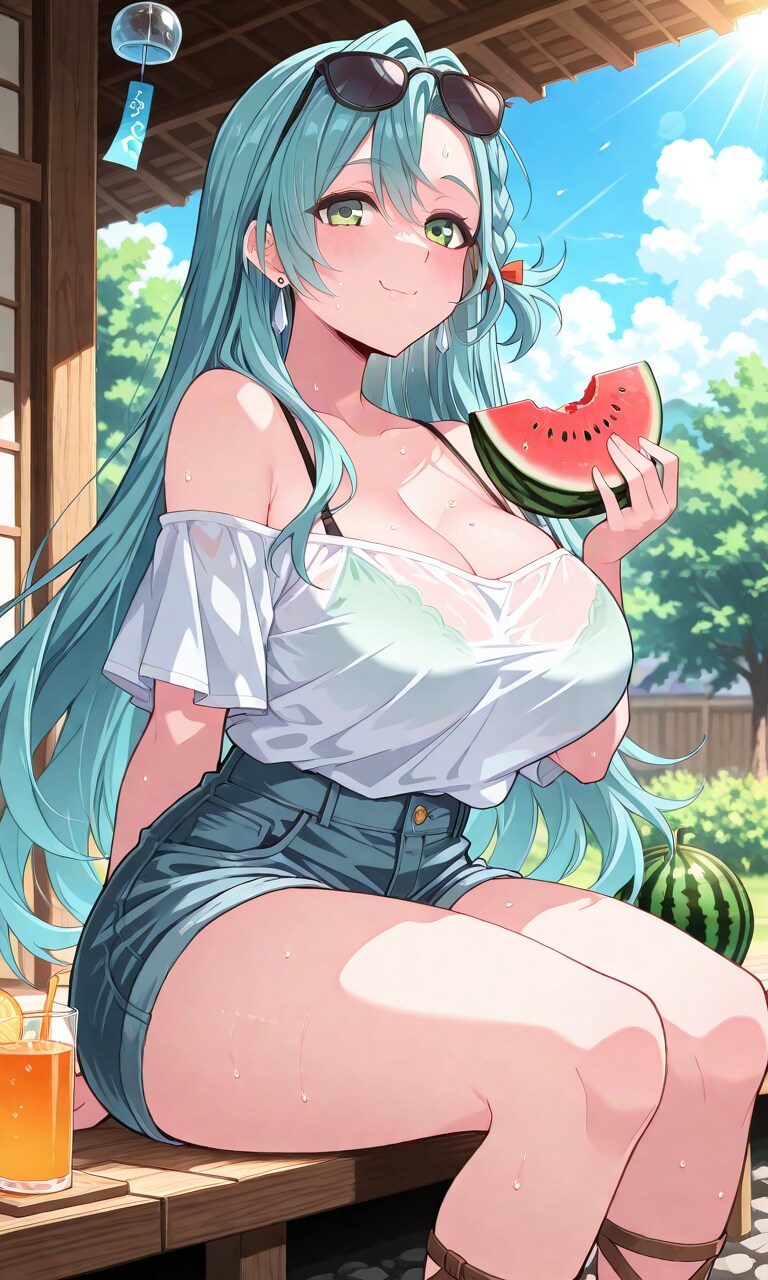 夏とスイカと彼女
