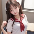 赤いセーラー服女子 4枚目