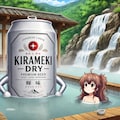 温泉に入るビール缶と小さな女の子 3枚目